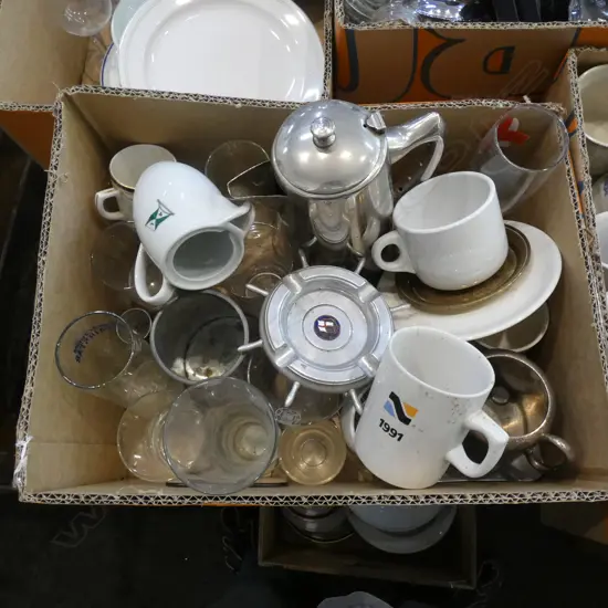 BOX ASST SHIPPING / MARITIME CUPS/ GLASSES / COFFEE POT ETC.