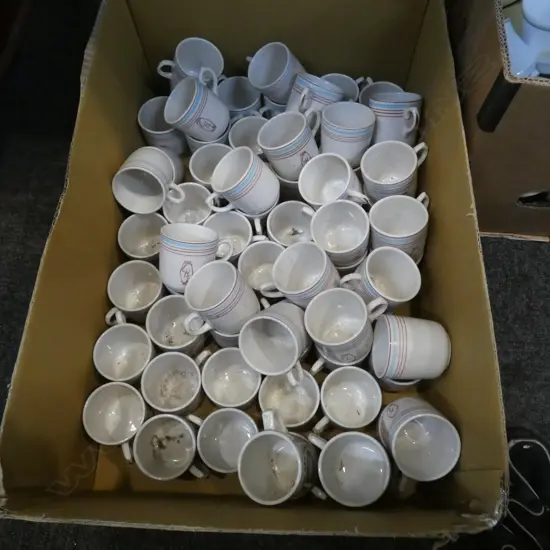 LG BOX CROWN LYNN VITRIFIED DEMITASSE CUPS - MARKED 'CHL' 