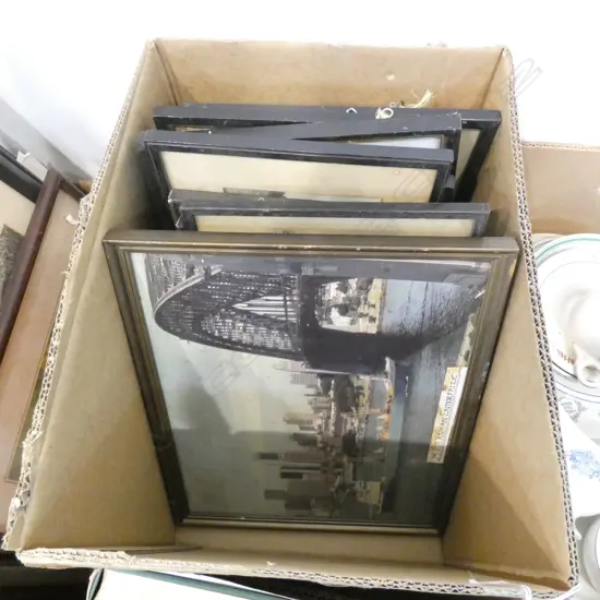 BOX OLD FRAMED SHIPS PHOTOS & SAILOR PORTRAITS 