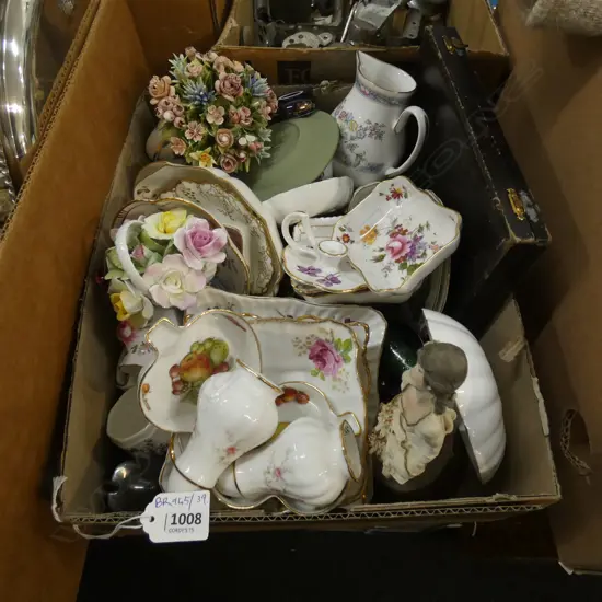 BOX LOT ASST. CUTLERY, CHINA; HAMMERSLEY ETC