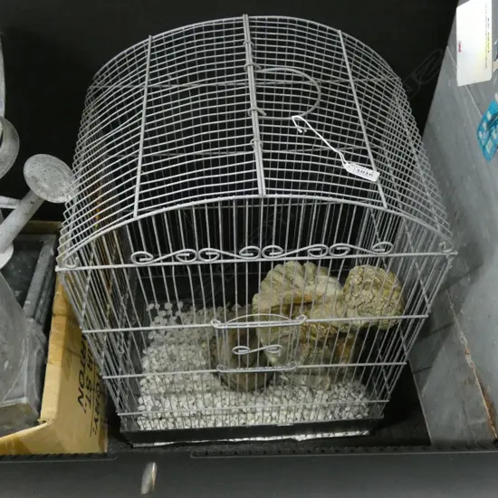 CONCRETE GARDEN GIRL IN BIRD CAGE H.620mm