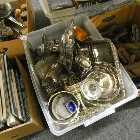 BOX LOT ASST. SILVER PLATE