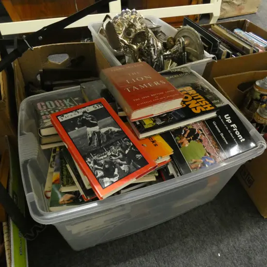 BOX LOT ASST. BOOKS; RUGBY INTEREST