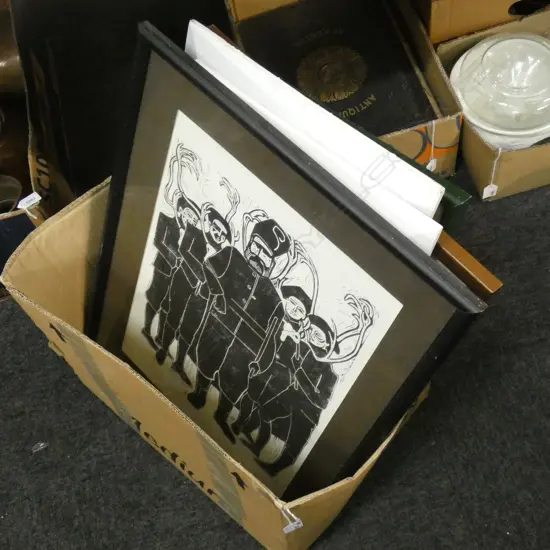 BOX LOT ASST. ARTWORKS