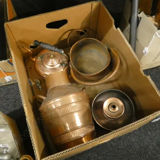 BOX COPPER; JUG / KETTLE (AF) ETC..