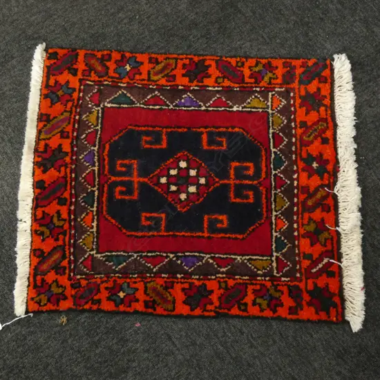 (238C) PERSIAN TURKOMAN HAND KNOTTED RUG 580x510mm