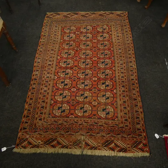 ANTIQUE TEKKE TURKOMAN RUG HAND KNOTTED ALL WOOL RUG AF