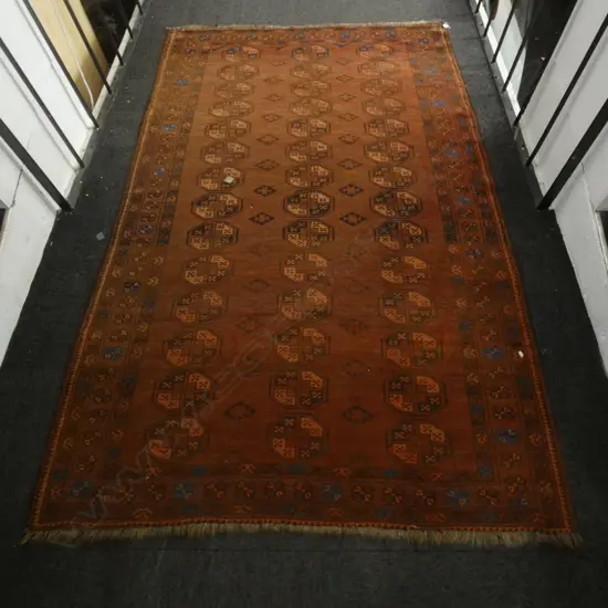 HAND KNOTTED ALL WOOL TRIBAL AFGHAN TURKOMAN CARPET...