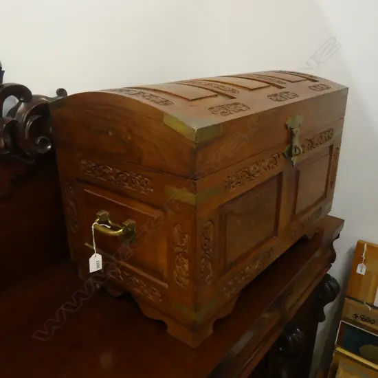 CARVED INLAID CAMPHOR CHEST W.610mm