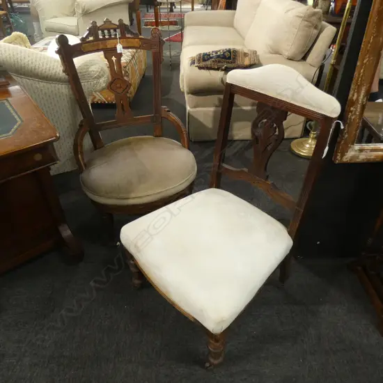 2 UPHOLSTERED EDWARDIAN CHAIRS