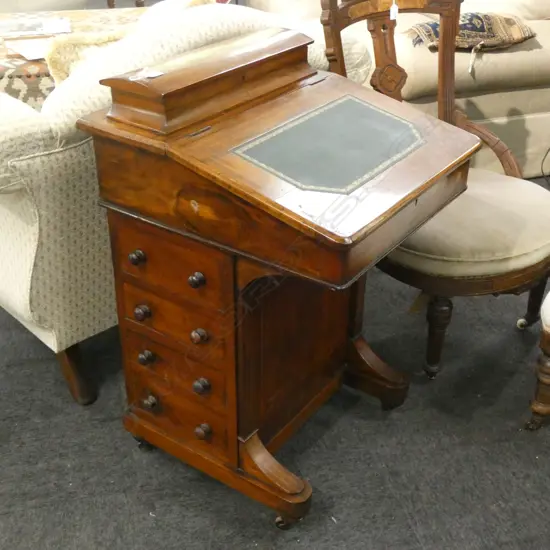 VICTORIAN INLAID DAVENPORT...