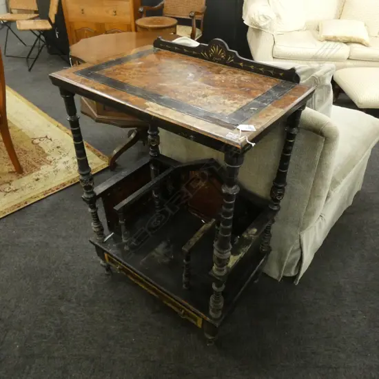 VICTORIAN CANTERBURY TABLE AF...