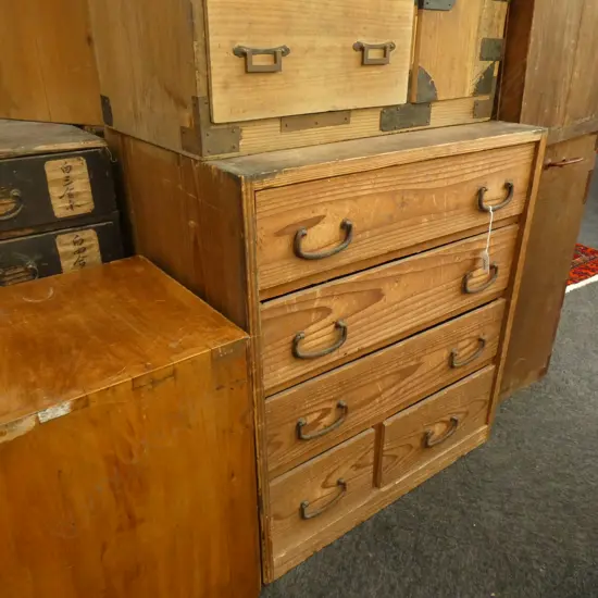 SM VINTAGE WOODEN JAPANESE TANSU CHEST 565 X 425 X 620MM