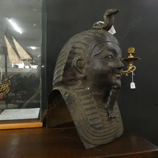 EGYPTIAN METAL PHAROAH'S HEAD H 420MM