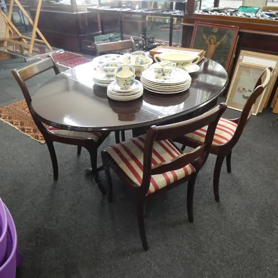 REGENCY STYLE PEMBROKE TABLE & 4 CHAIRS