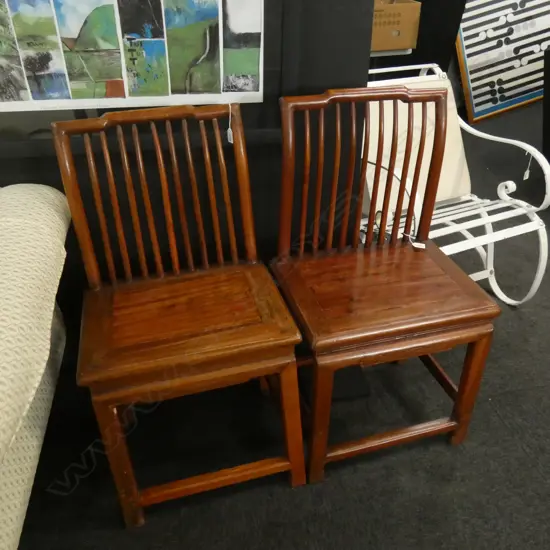 PR OF CHINESE WOODEN CHAIRS...