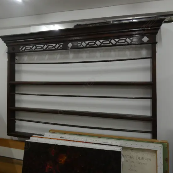 GEORGE III OAK DRESSER BACK / PLATE RACK