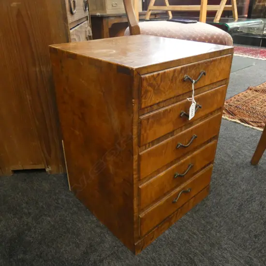 5 DRAWER CABINET WITH BURLWOOD FRONT