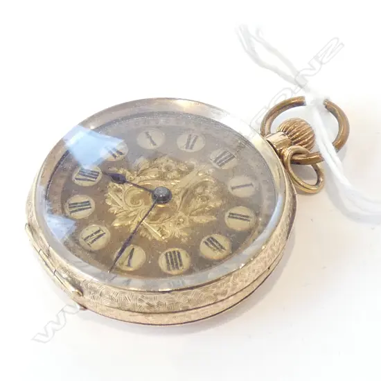 14CT GOLD C1900 LADIES FOB WATCH A.F