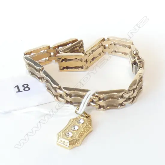 (16154) 333 GOLD CHAIN BRACELET & PENDANT 