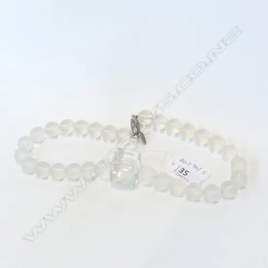 MURANO FROSTED GLASS BEAD NECKLACE 