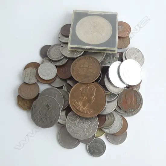 BAG MIXED COINS  - NZ & FOREIGN