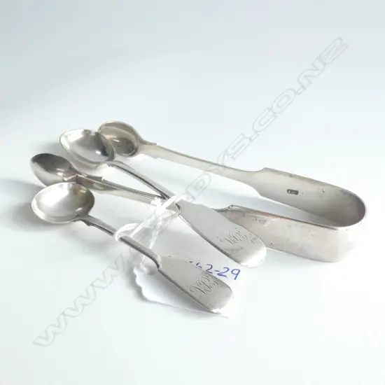 STG SILVER SUGAR TONGS / TEASPOON & CONDIMENT SPOON 57GMS