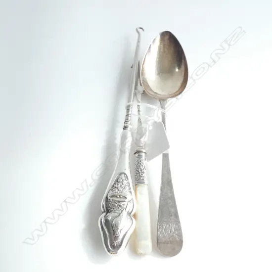 STG SILVER TABLESPOON / BOOT HOOK & PICKLE FORK 