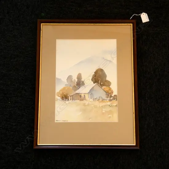 BRENT TROLLE 'OLD FARM BUILDING KOKATAHI WEST COAST' W/C 1975 290x210mm