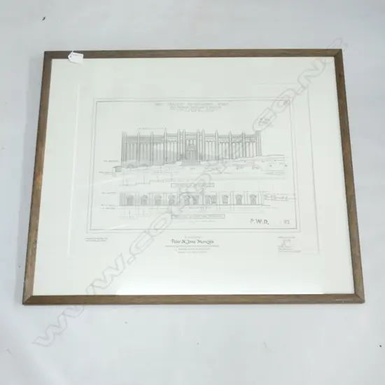 FRAMED ARCHITECTURAL DRAWING 74 SHORTLAND STREET 425x565mm