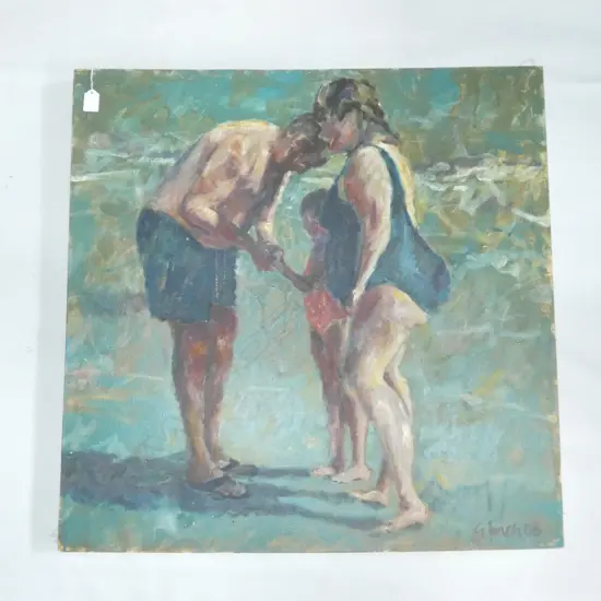 GRANT FINCH 'LET ME SEE' UNFRAMED OIL '08 760x765mm 