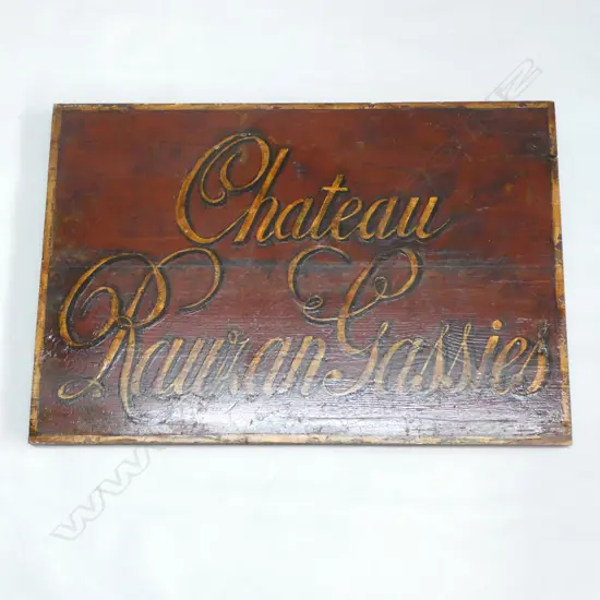 HAND PAINTED SIGN 'CHATEAU RAURAN GASSIES' 420x610mm