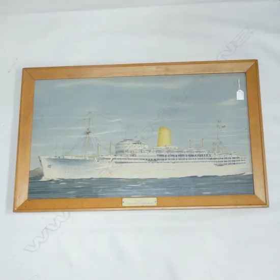 FRAMED CHROMOLITO 'P&0 ARCADIA', 425 x 750mm...