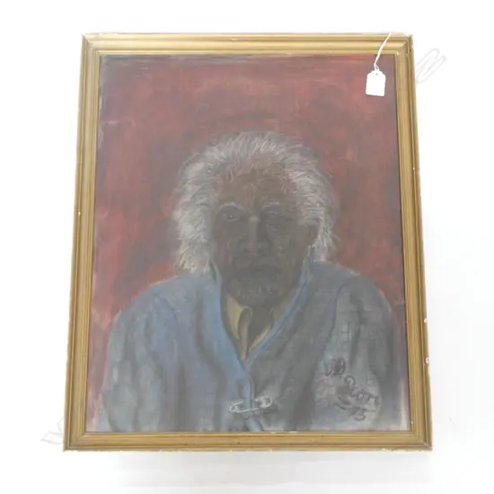 OIL & OIL STICK ON BOARD 'OLD MAORI LADY WHANGAREI' BY VP PIORE 490 X 380MM