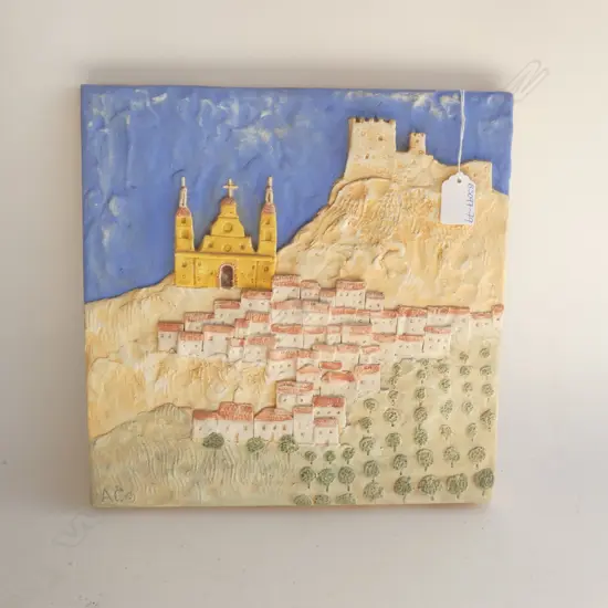 LG ANNA CHANDLER POTTERY SIGNED WALL TILE 300 X 300MM
