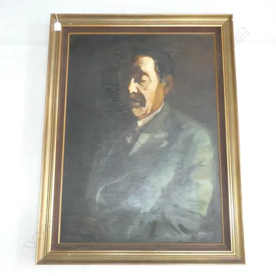 RON BELSHAM? EARLY 20th OIL PORTRAIT 790x565mm