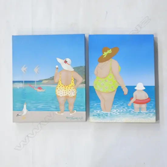 PR ANNA GARLAND ACYRLIC SEASIDE SIGNED 305x230mm