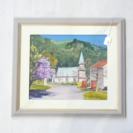 BRIAN HARVEY OIL 'SPRING AT FOUNDERS PARK NELSON' 255x305mm