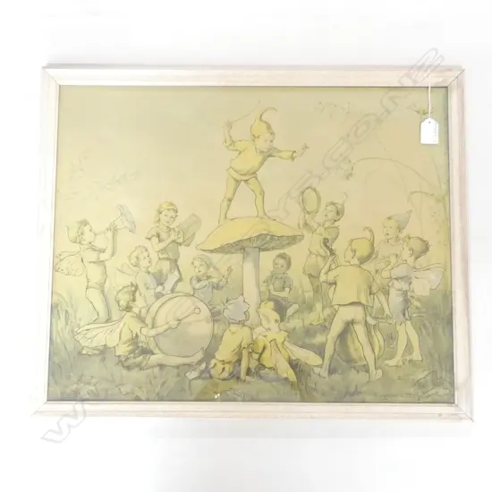 FRAMED VINTAGE PRINT 'THE FAIRY BAND' BY MARGARET TARRANT 490 X 590MM