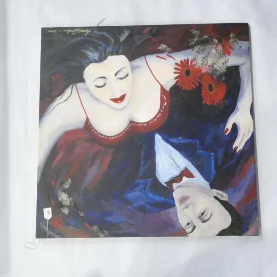 ACRYLIC PAINTING BY MARILYN ANDREWS 'HERE AT THE END OF THE WORLD WE LEARN TO DANCE' 700x700mm