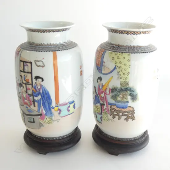 PR EGGSHELL PORCELAIN ORIENTAL VASES ONE AF H.230mm