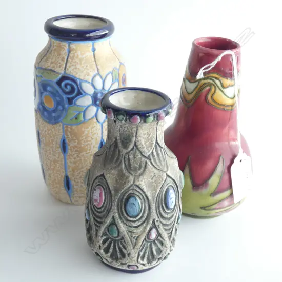 MINTON SESSIONONIST VASE A.F + 2 AMPHORA VASES