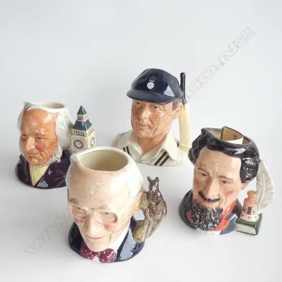 4 ROYAL DOULTON CHARACTER JUGS H.130mm