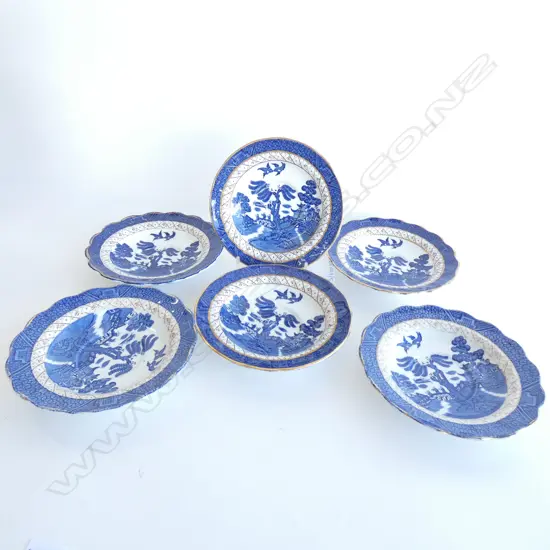 6 BOOTHS 'REAL OLD WILLOW' SAUCERS 145mm dia