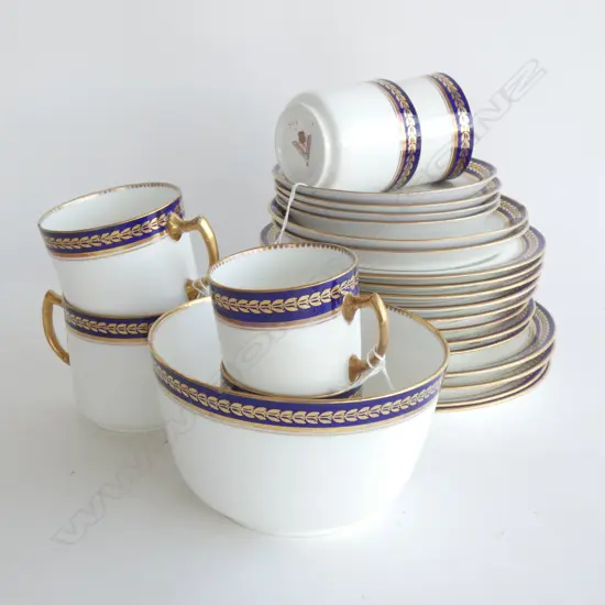 VICTORIAN ADDERLEY PART BLUE & GOLD TEASET 25 PCS