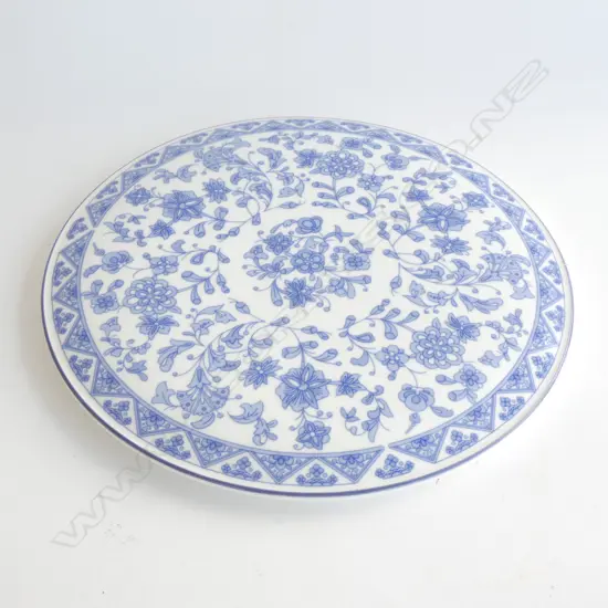  MINTON BLUE & WHITE SHALIMAR CAKE PLATE  -  DIA  280MM