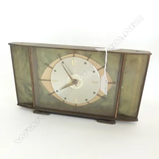 MID CENTURY ENGLISH MANTLE CLOCK W.280mm