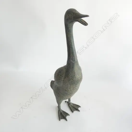 BRONZE VERTIGRIS LONG NECK GOOSE H.510mm