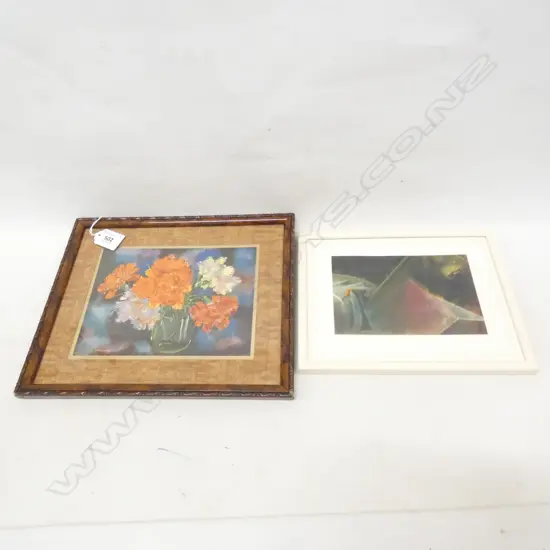2 ARTWORKS; EDWARDS + JOHANN / FLORAL PRINT