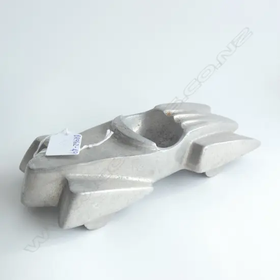 CHROME ART DECO SHAPED RACING CAR ASHTRAY  L 225MM